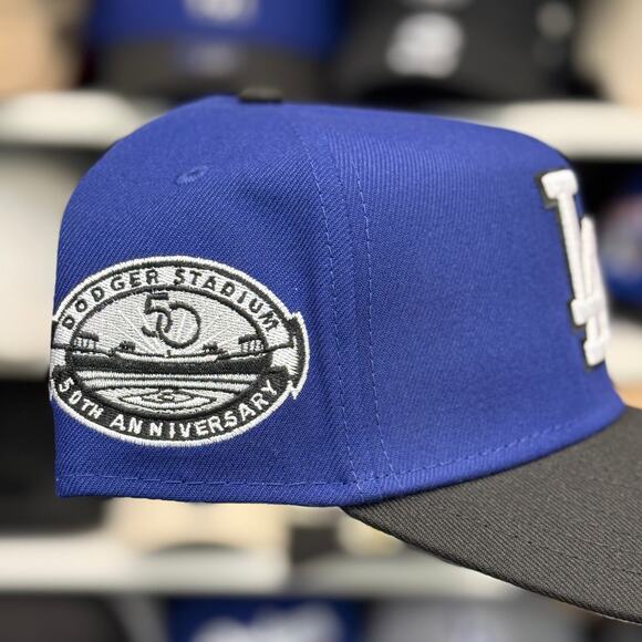 New Era LA Dodgers '50th Anniversary' A-Frame 9FORTY Snapback Blue/Black - Picture 2 of 4